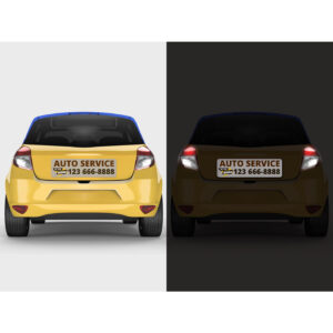 Set of 2 Reflective Marketing Vehicle Magnets Size 18"H x 24"W